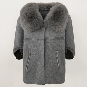 Women Knit Cardigan Collar Three Quarter Sleeve