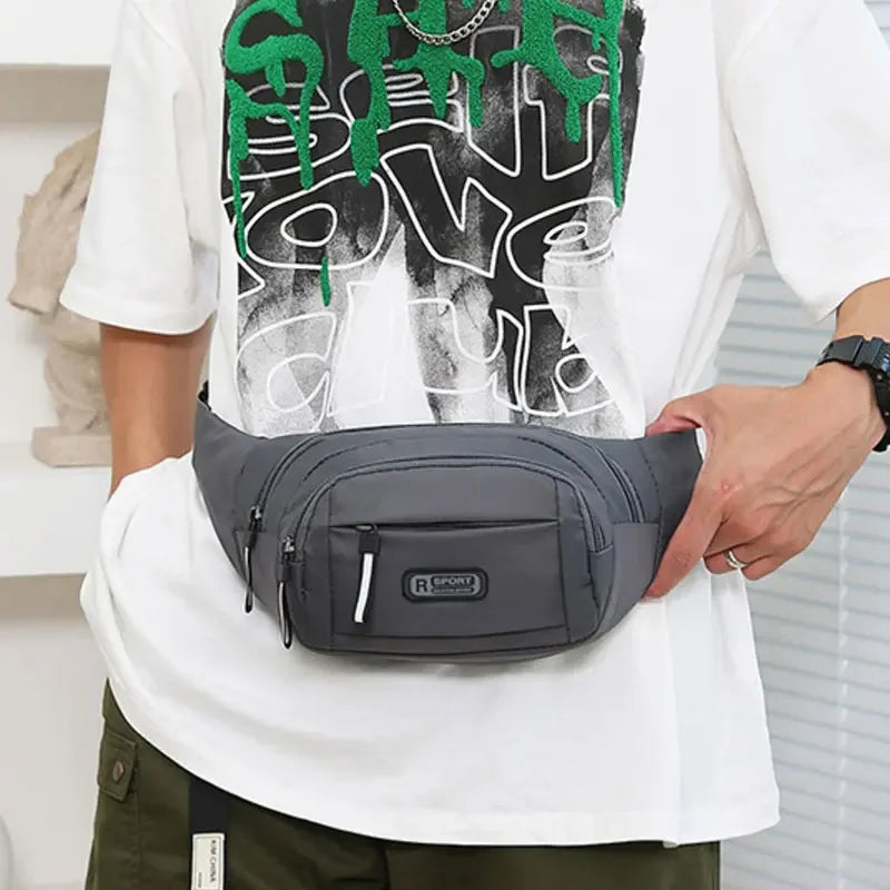 Anti-Theft Waist Bag | Canvas, Slim Fit | Men's Sport