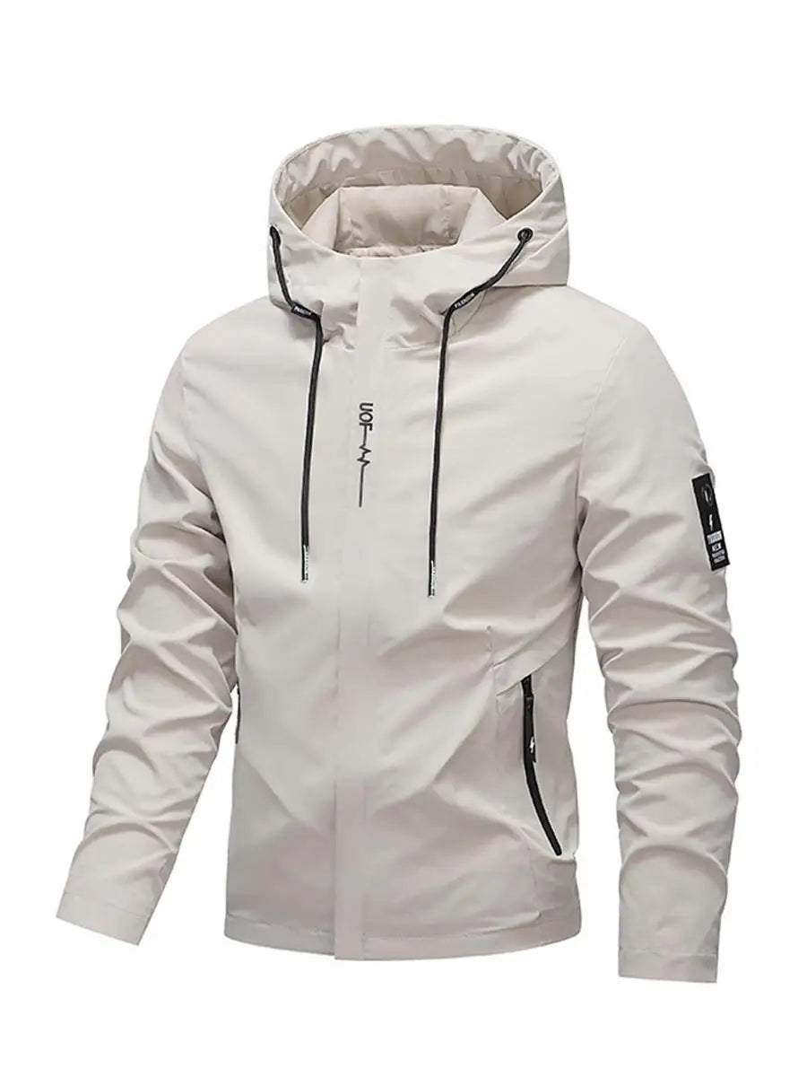 Mens Waterproof Rain Jacket with Hood | Softshell Windbreaker Coat