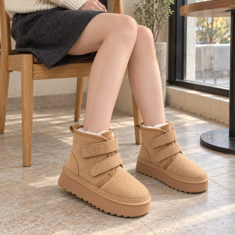 Women's Snow Boots | Suede, Waterproof | Plush Lined, Flat Winter Ankle Boots