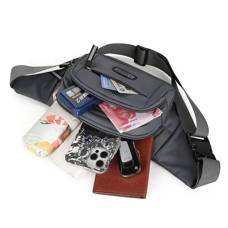 Anti-Theft Waist Bag | Canvas, Slim Fit | Men's Sport