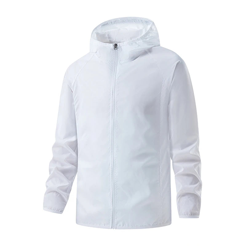 Women men lightweight packable waterproof windbreaker rain jacket UPF 50 sun protection