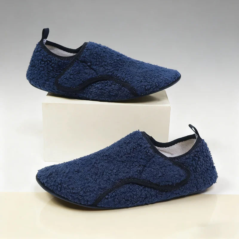 Extra Wide Slippers for Swollen Feet | Men's Warm Indoor Cotton Shoes