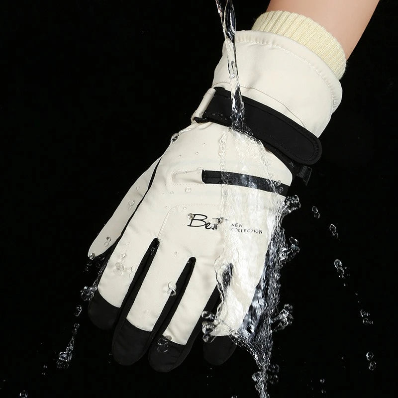 Winter waterproof ski gloves men women non slip touch screen compatible