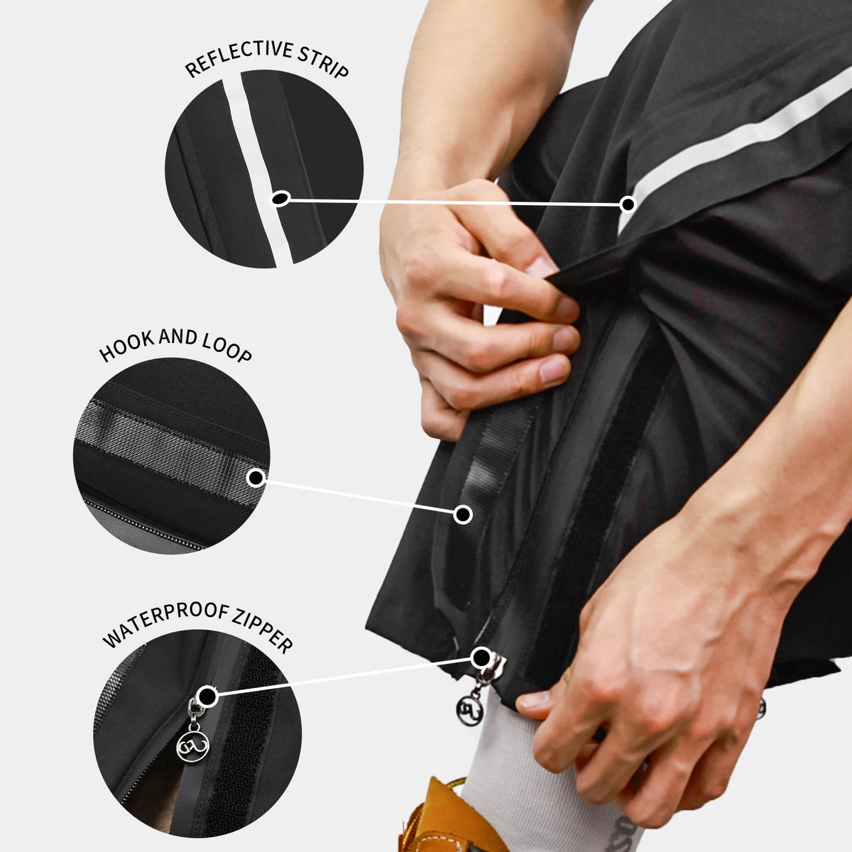 Unisex waterproof rain jacket windproof motorcycle raincoat with reflective stripes