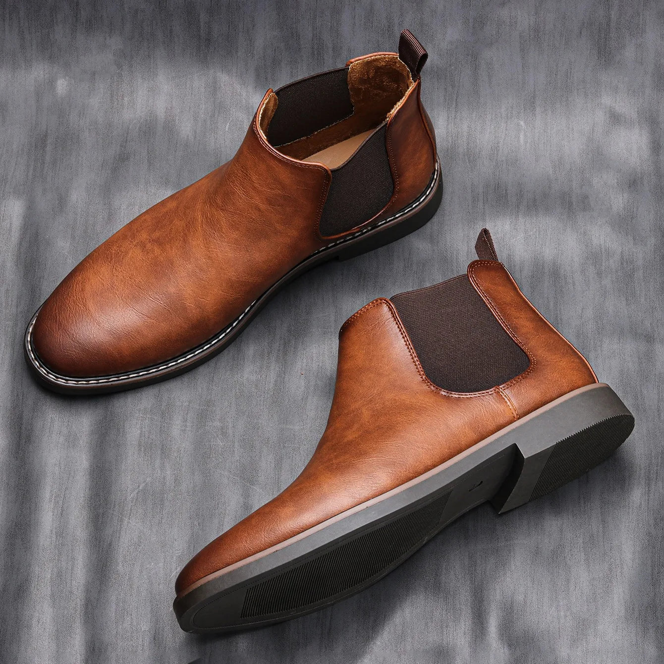 Men's Waterproof Chelsea Boots - Elastic Sides - Slip Resistant