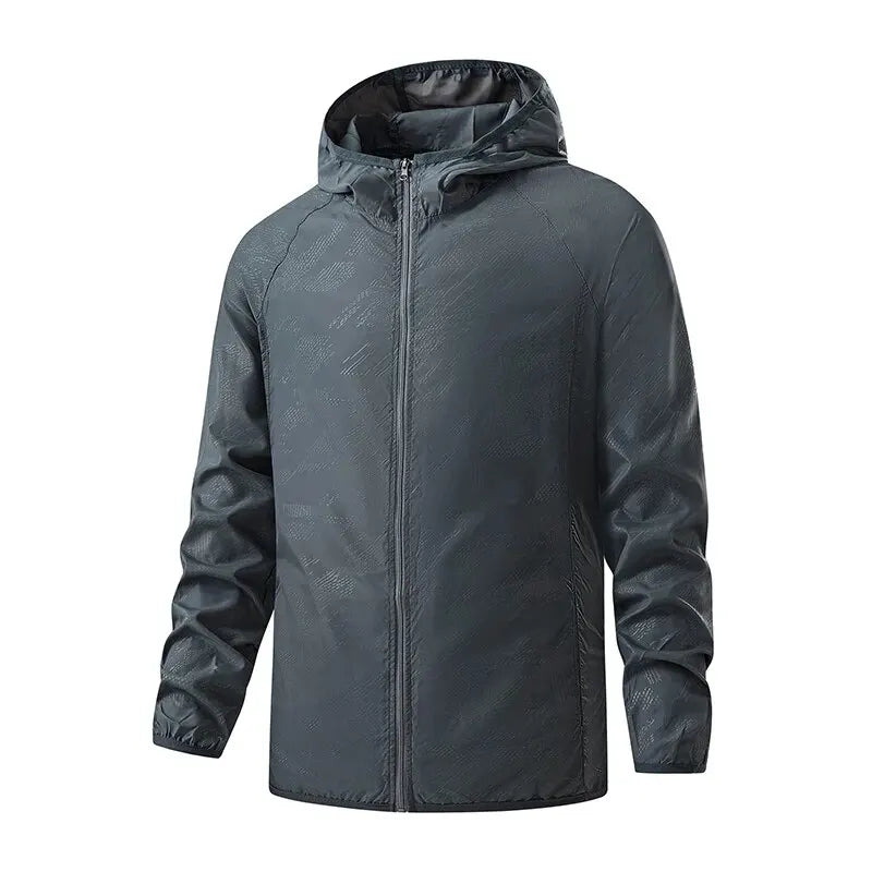 Unisex waterproof windbreaker jacket lightweight packable with UPF 40+ sun protection