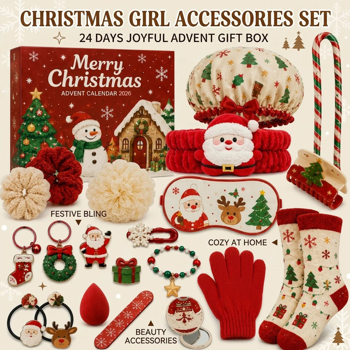 Advent Calendar for Girls 2026 24 Days Jewelry Making Craft Kit Gift