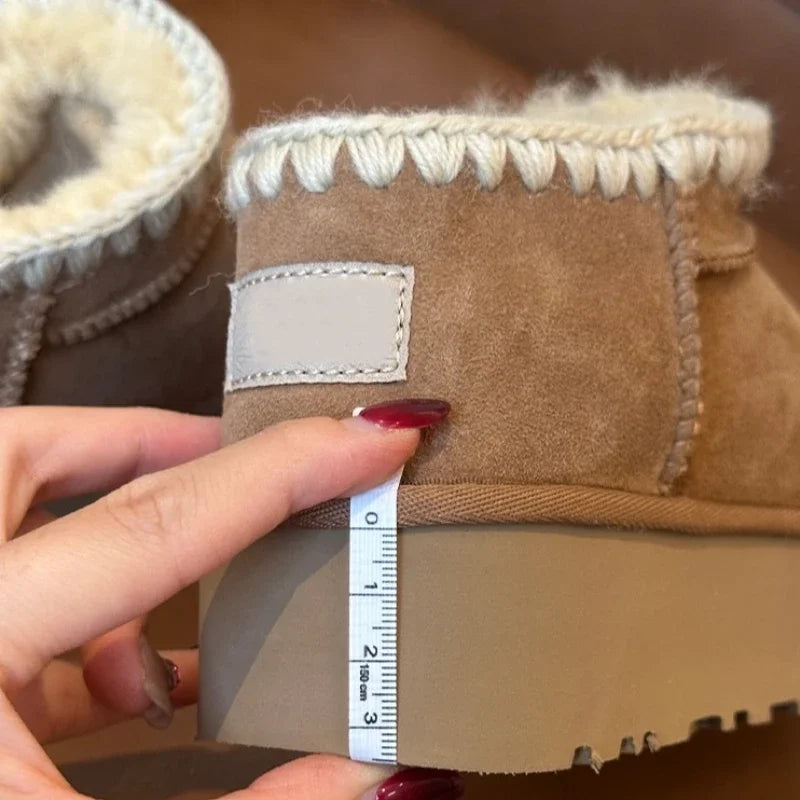 Women's Ankle Boots | Suede, Plush Lined | Winter Style, Flat Heel, Round Toe