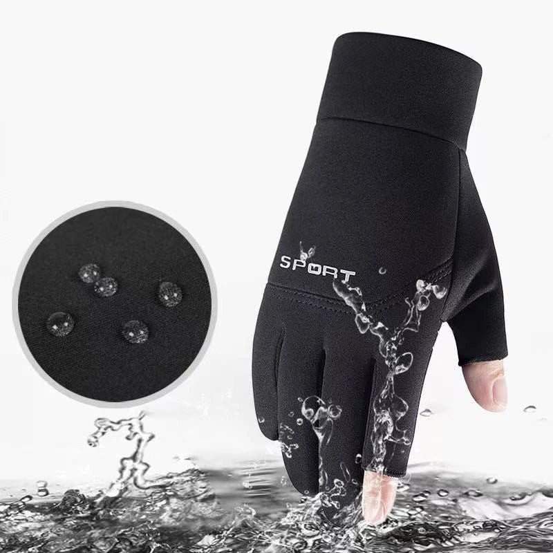 Fishing Gloves | Two Finger Cut, Touchscreen Compatible | Anti Slip Cycling Grip
