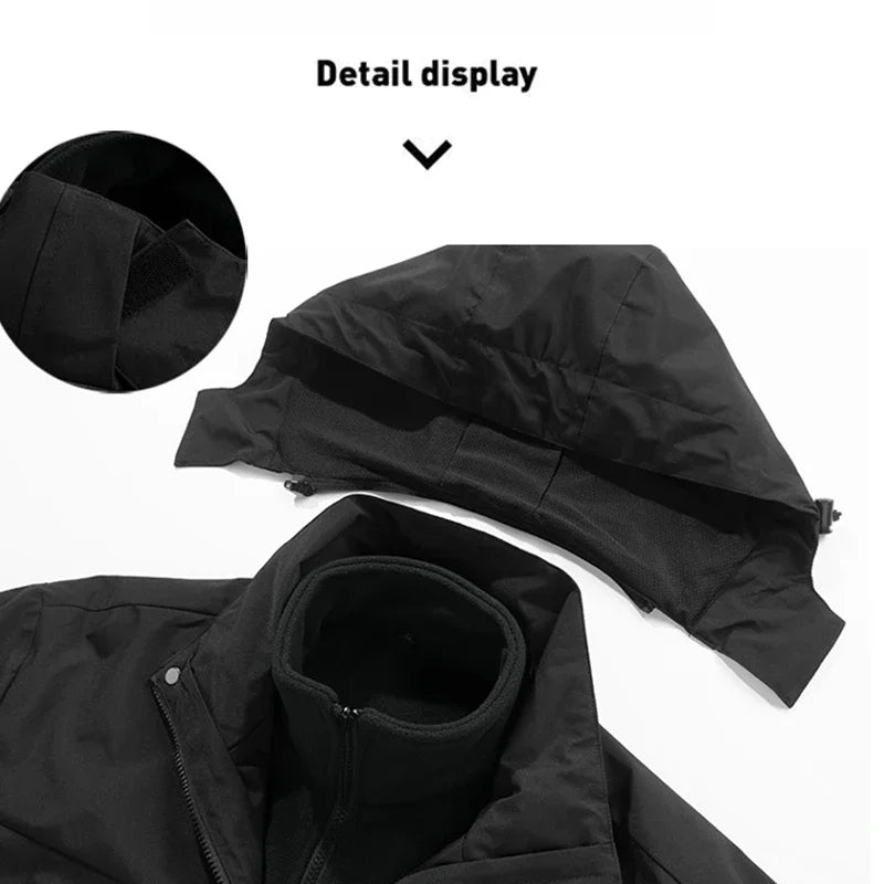 Womens 3 in 1 waterproof jacket with windproof breathable thermal design