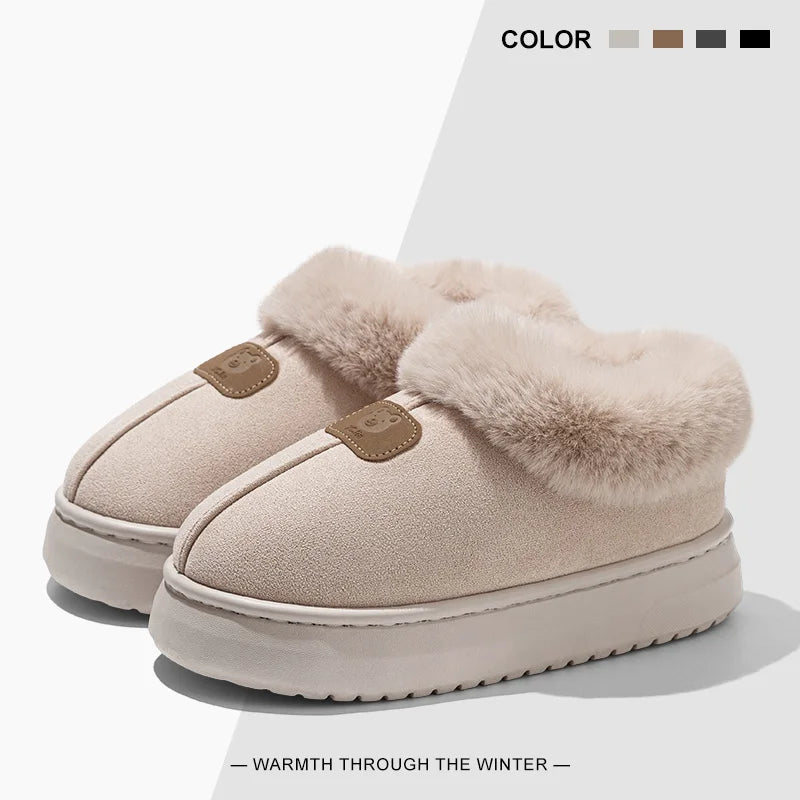Womens Mens Winter Ankle Slippers | Fleece Lined Warm Plush Anti Slip
