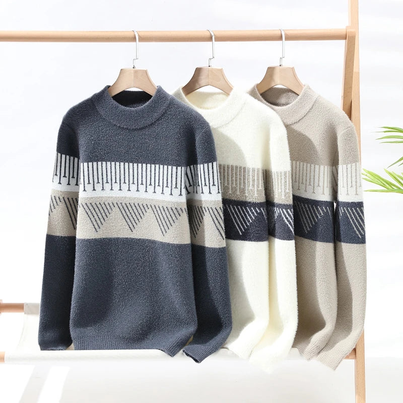 Christmas Jumper | Mens Casual Crew Neck Sweater, Warm Knitted Pullover