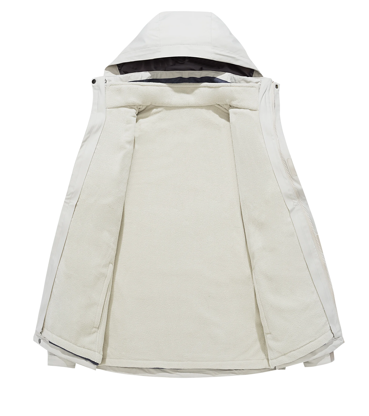 Womens 3 in 1 waterproof jacket fleece lined with hood, plus size windproof