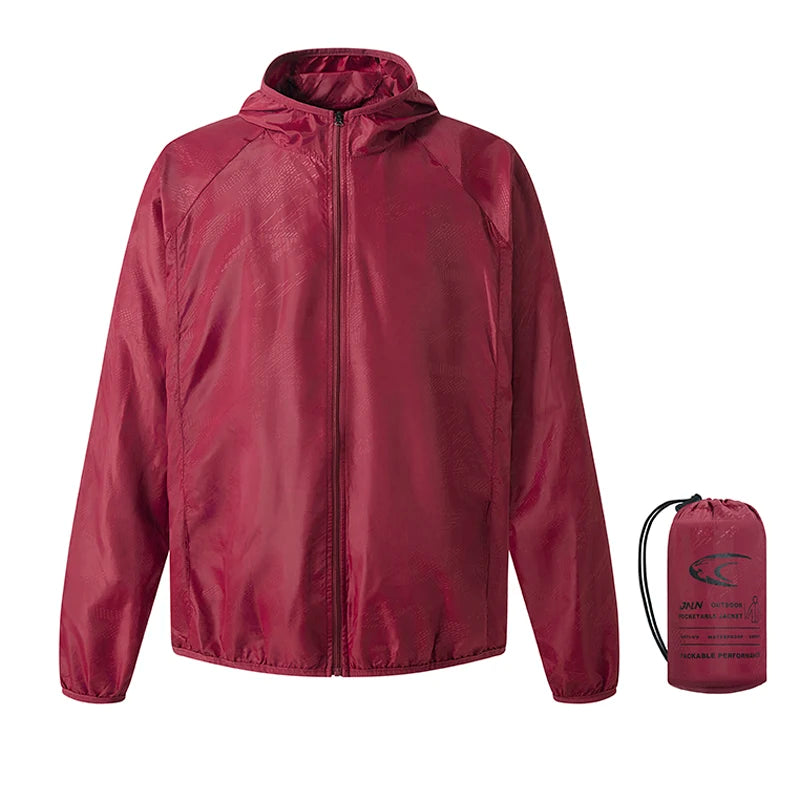 Women men lightweight waterproof jacket packable windbreaker with UPF 50 sun protection