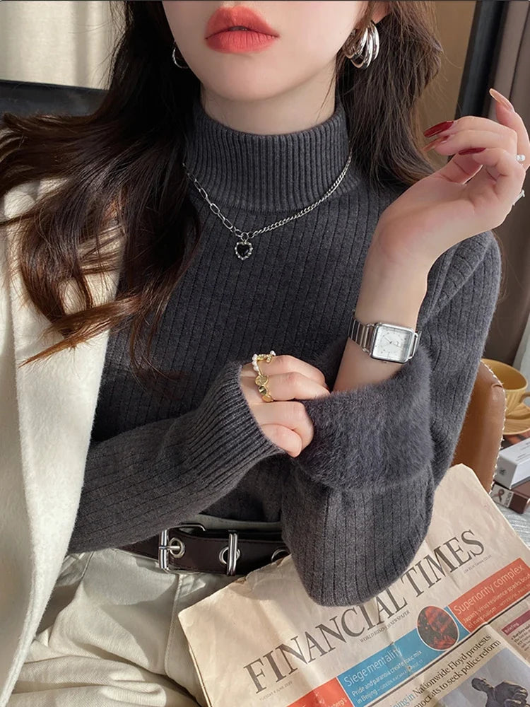 Women's Sweater | Polo Neck, Winter, Fleece Lined