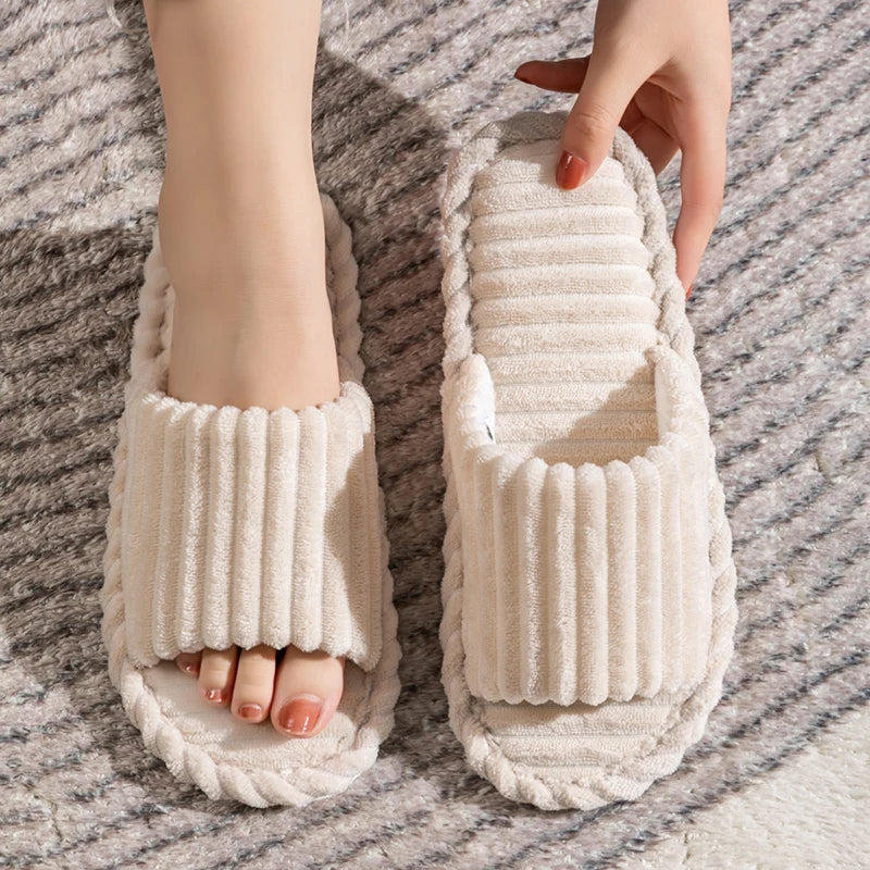 Men's Open Toe Slippers | Slip-On, Breathable | Indoor House Shoes