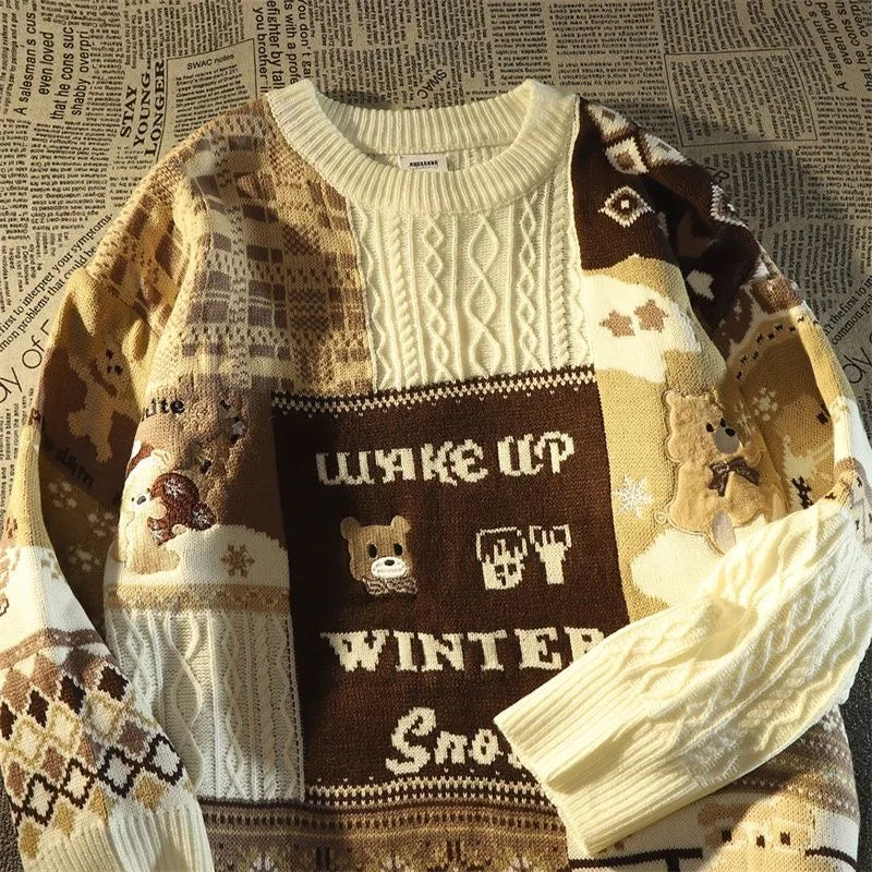 Christmas Jumper | Unisex Loose Fit, Cable Knit Pullover, Festive Sweater