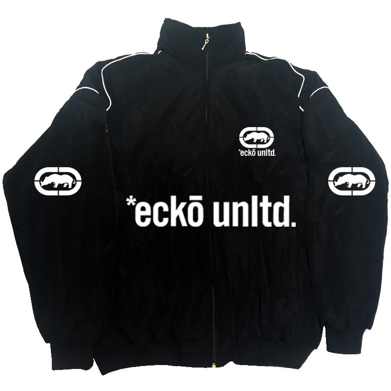 Men's Winter Jacket | Retro Hip Hop Style, Graphic Print | Padded Stand Collar