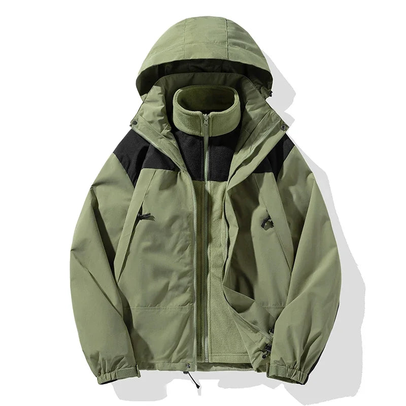 Womens 3 in 1 waterproof jacket with windproof breathable thermal design