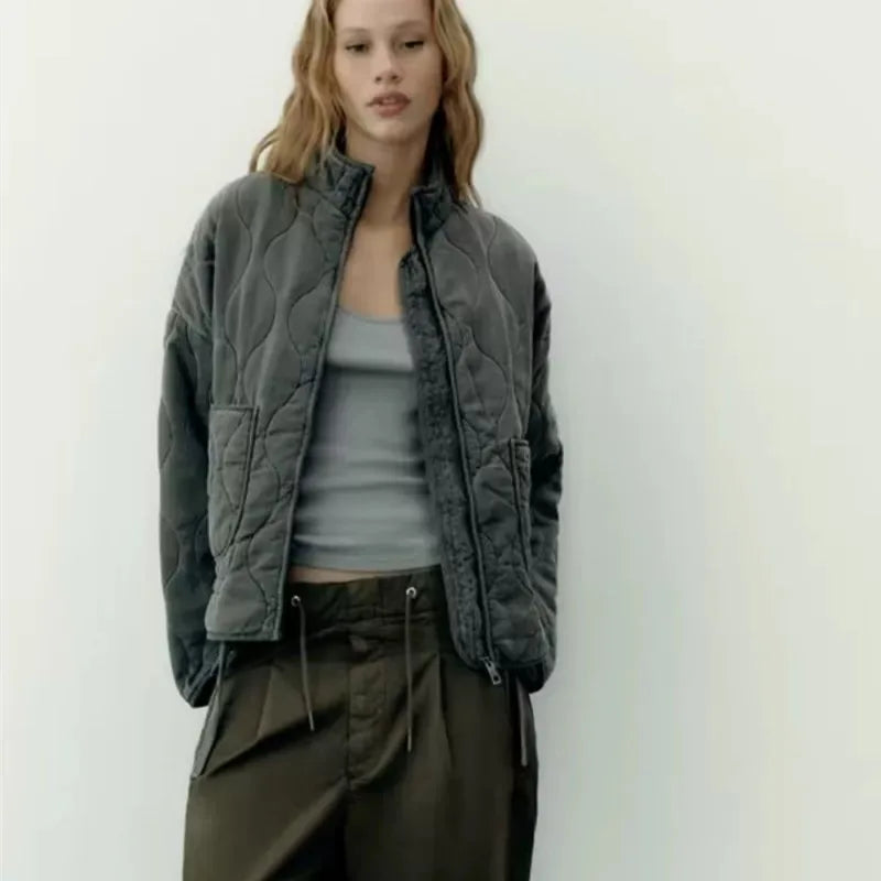 Women's Jacket | Vintage Rayon, High Collar