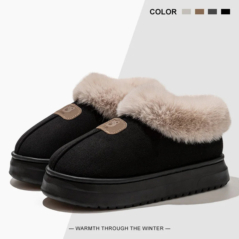 Womens Mens Winter Ankle Slippers | Fleece Lined Warm Plush Anti Slip