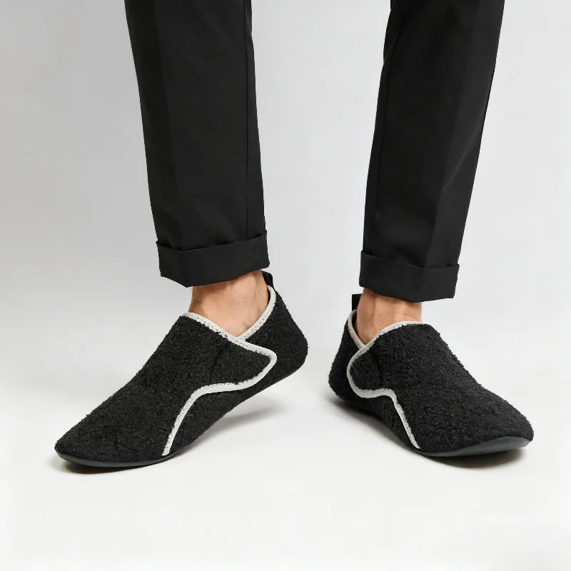 Extra Wide Slippers for Swollen Feet | Men's Warm Indoor Cotton Shoes