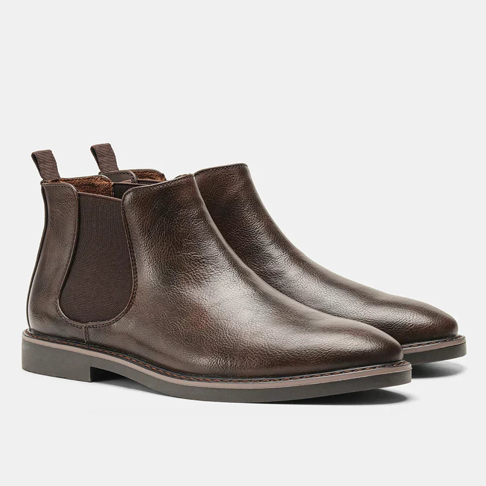 Men's Waterproof Chelsea Boots - Elastic Sides - Slip Resistant
