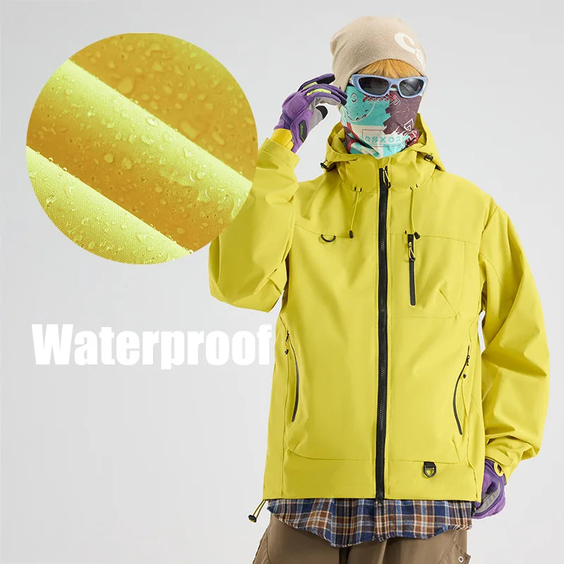 Women waterproof hiking jacket hooded windbreaker for outdoor camping