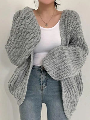 Women Vintage Lantern Sleeve Cardigan Y2K Streetwear