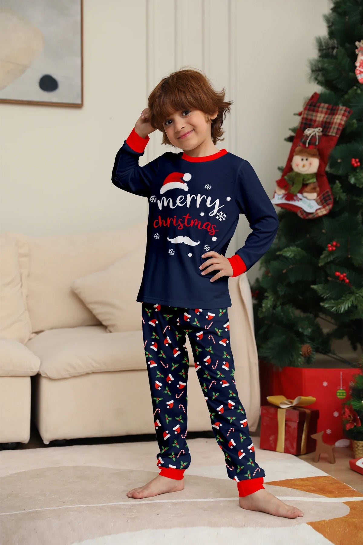 Christmas Pyjamas | Family Matching 2 Piece Outfit, Festive Xmas Print Set