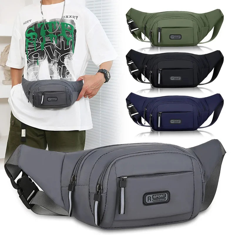 Anti-Theft Waist Bag | Canvas, Slim Fit | Men's Sport