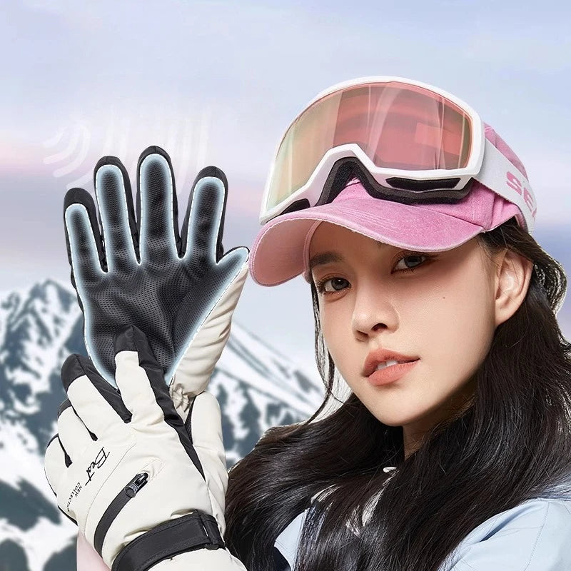 Winter waterproof ski gloves men women non slip touch screen compatible