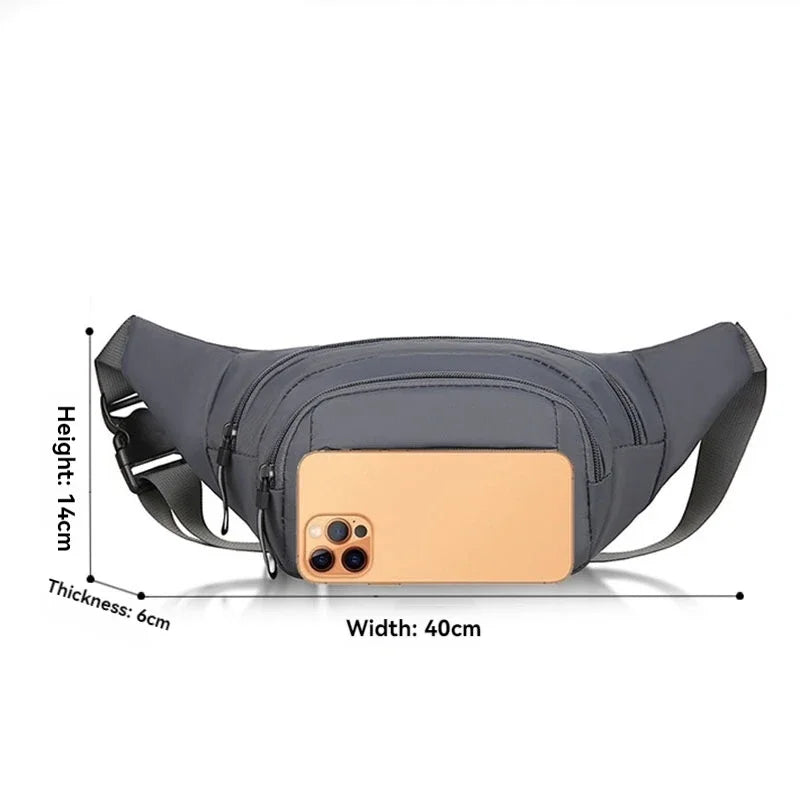 Anti-Theft Waist Bag | Canvas, Slim Fit | Men's Sport