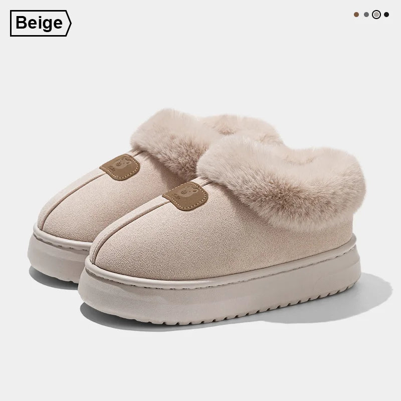Womens Mens Winter Ankle Slippers | Fleece Lined Warm Plush Anti Slip