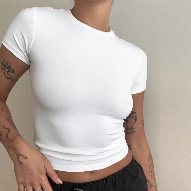 Women's T-Shirt | Short Sleeve, Fitted | Y2K, Mesh