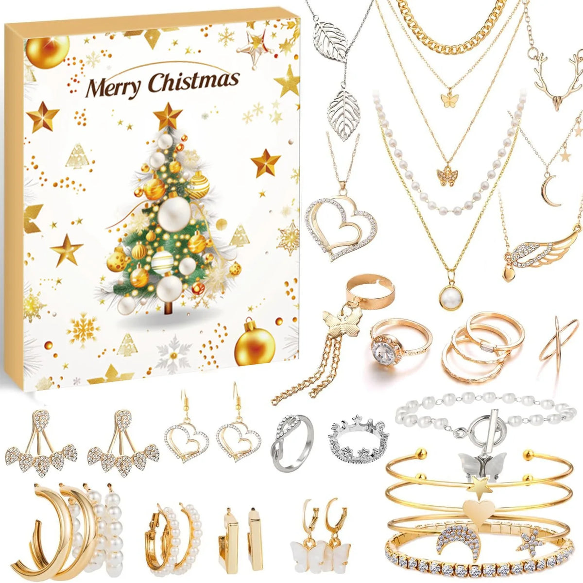 Jewelry Advent Calendar 24 Days Christmas Countdown Womens Set