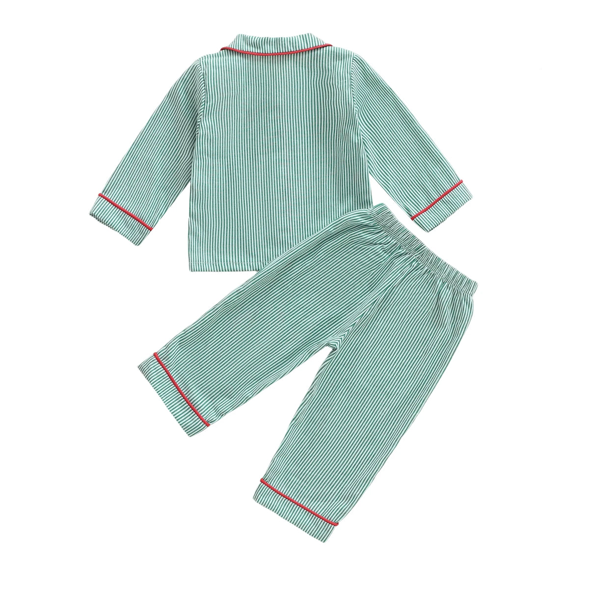 Kids Christmas Pyjamas | Striped Long Sleeve Top, 2 Piece Festive Set