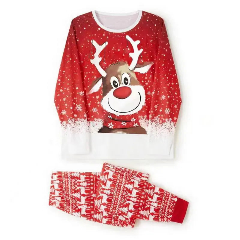 Christmas Pyjamas | Women's Reindeer Print, Festive Loungewear Sleep Set