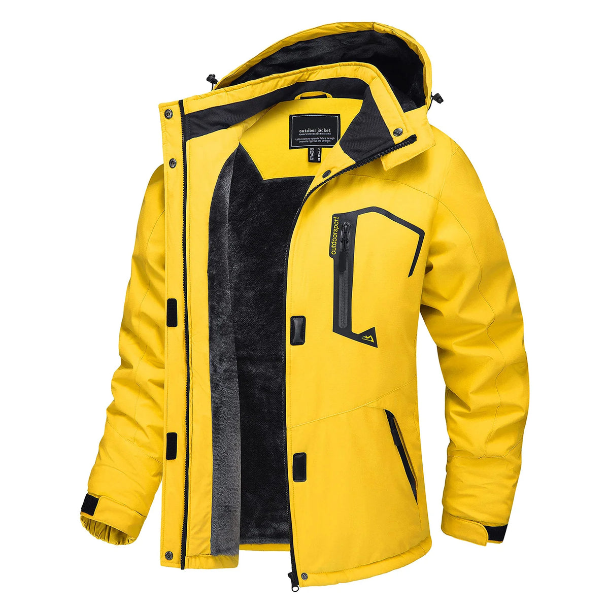 Womens waterproof jacket fleece lined with removable hood, winter ski wear