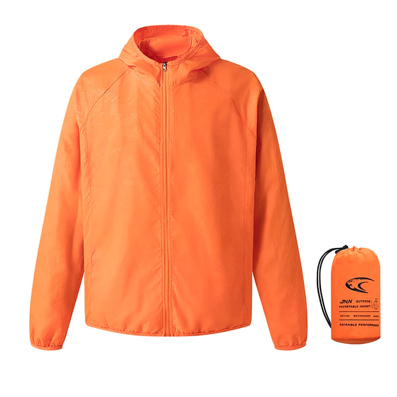 Women men lightweight waterproof jacket packable windbreaker with UPF 50 sun protection