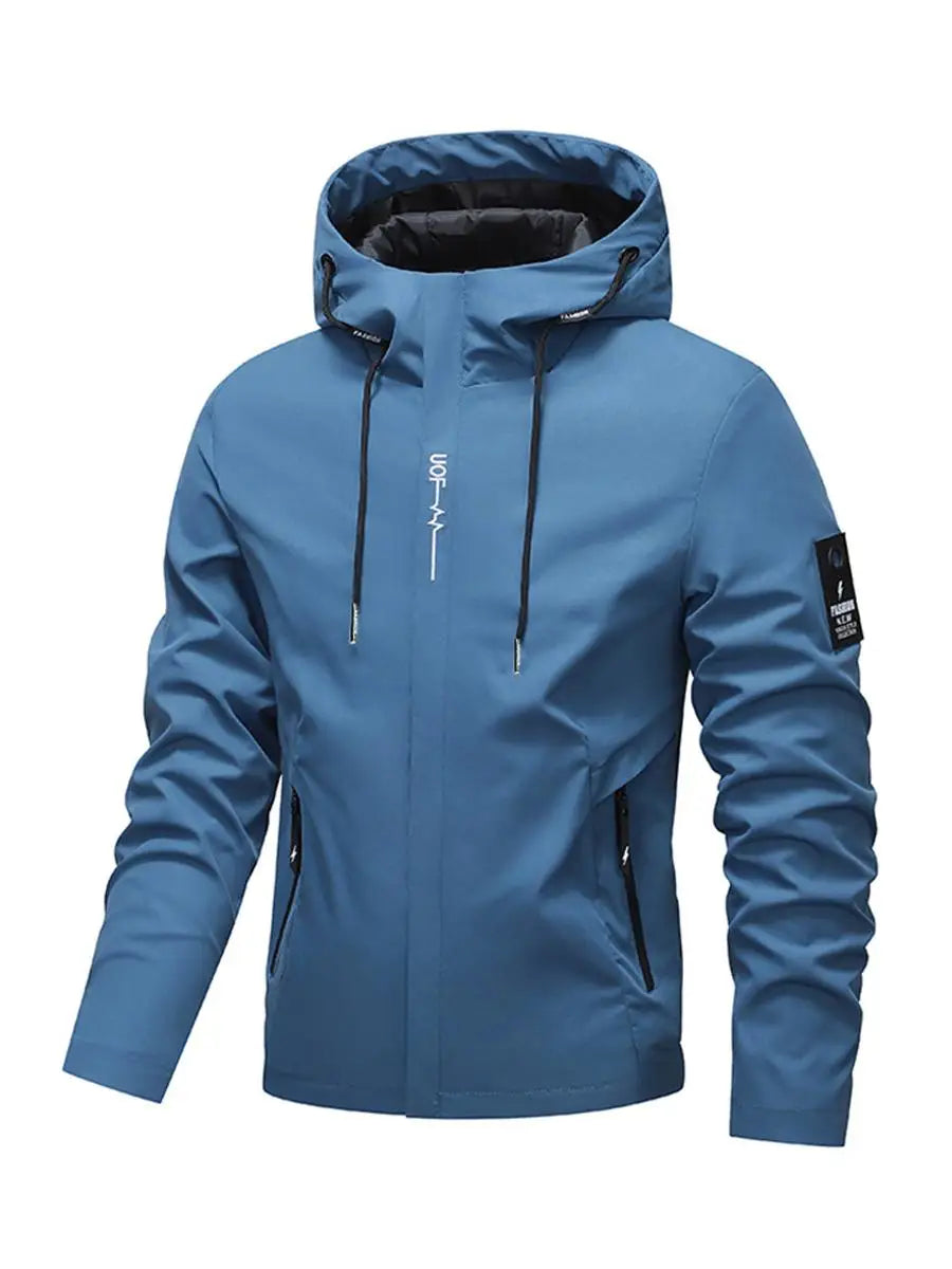 Mens Waterproof Rain Jacket with Hood | Softshell Windbreaker Coat