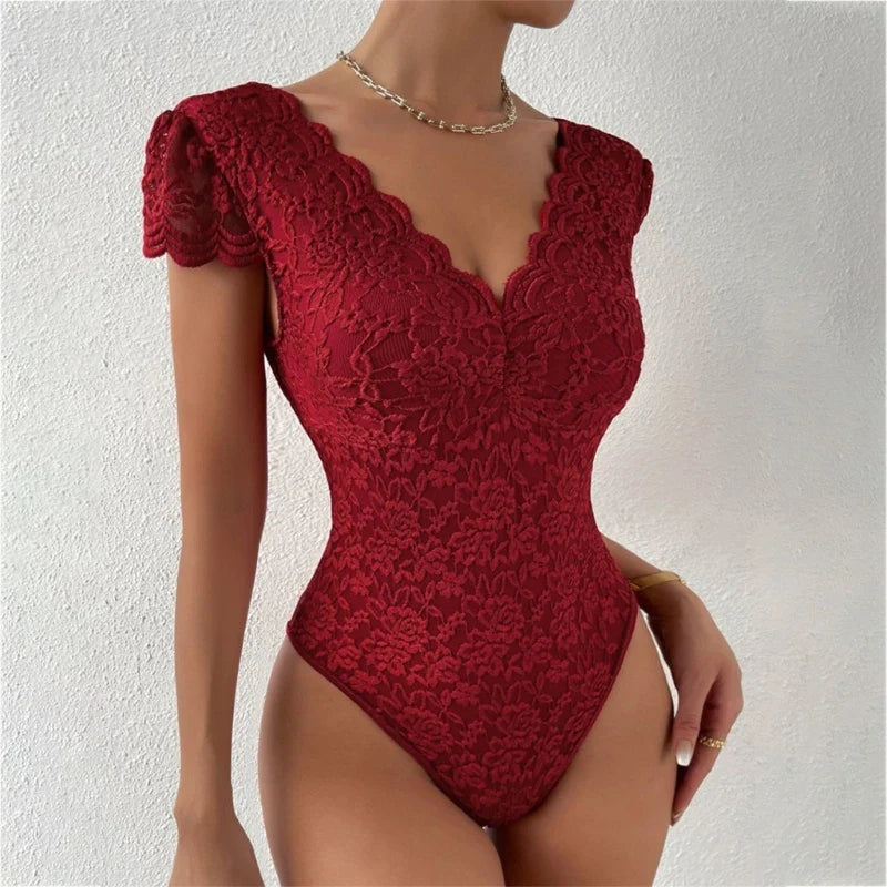 Lace Bodysuit | Sheer mesh lace, sexy one-piece | Women's lingerie