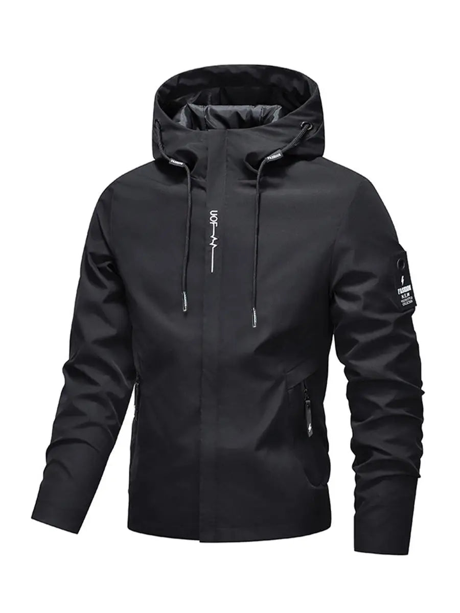 Mens Waterproof Rain Jacket with Hood | Softshell Windbreaker Coat