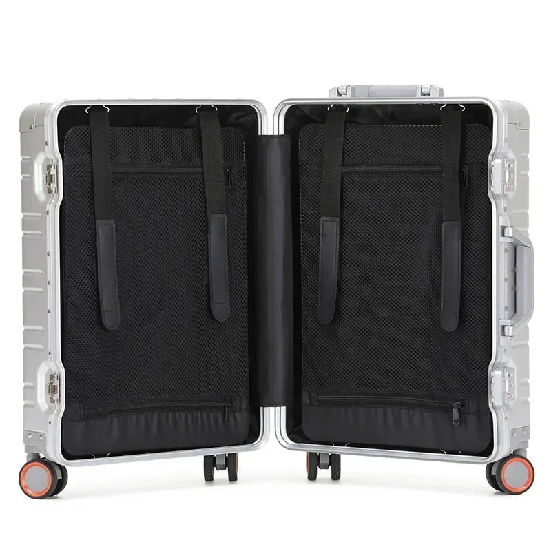 Aluminum-magnesium travel suitcase | TSA lock | 360° wheels