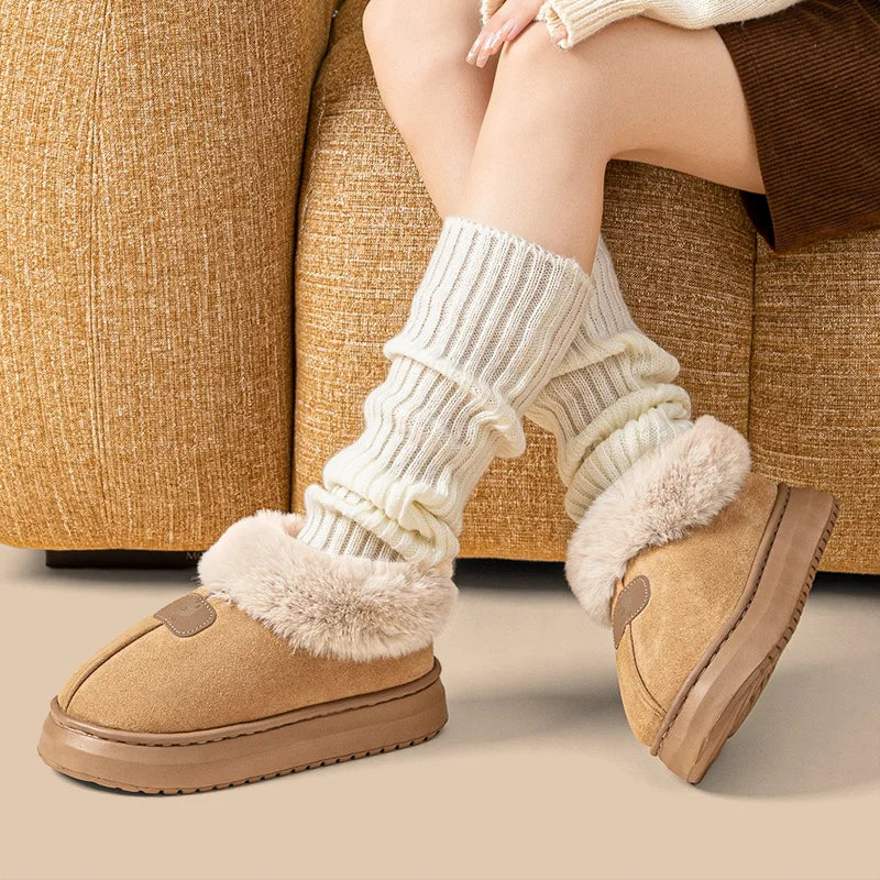 Womens Mens Winter Ankle Slippers | Fleece Lined Warm Plush Anti Slip