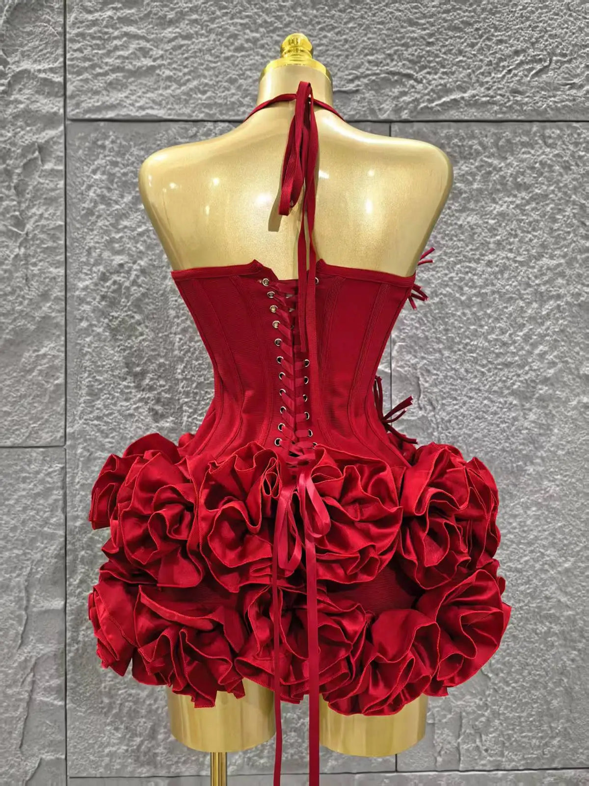 Christmas Party Dress | Women's Strapless Mini Dress, Mermaid Style, Bandage