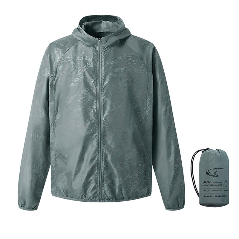 Women men lightweight waterproof jacket packable windbreaker with UPF 50 sun protection