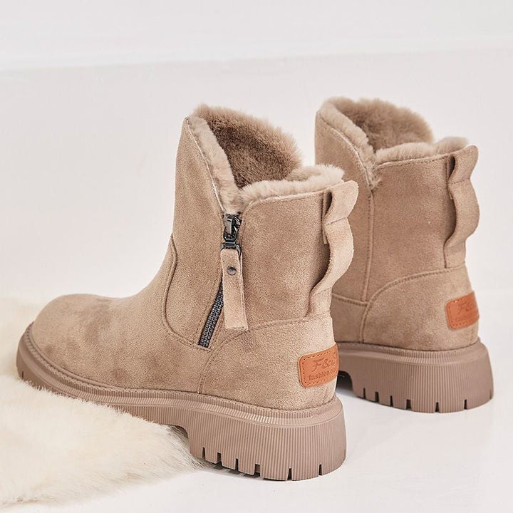 Womens Suede Ankle Boots Winter Lined Insulated Comfortable