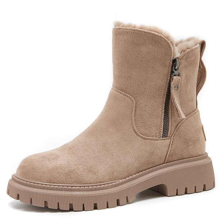 Womens Suede Ankle Boots Winter Lined Insulated Comfortable